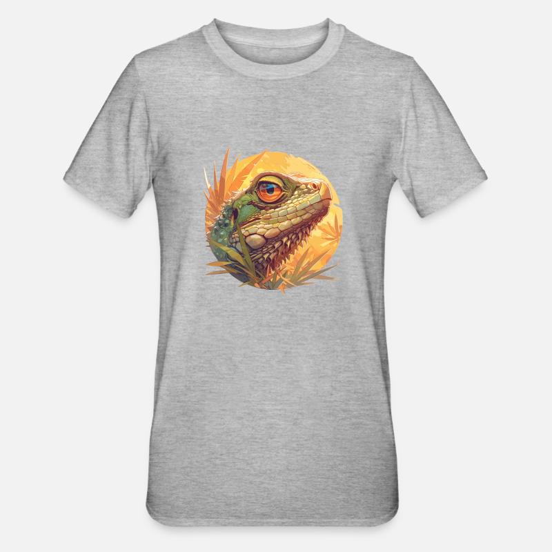 Eidechsen Eidechse - Unisex Polycotton T-Shirt - Grau meliert