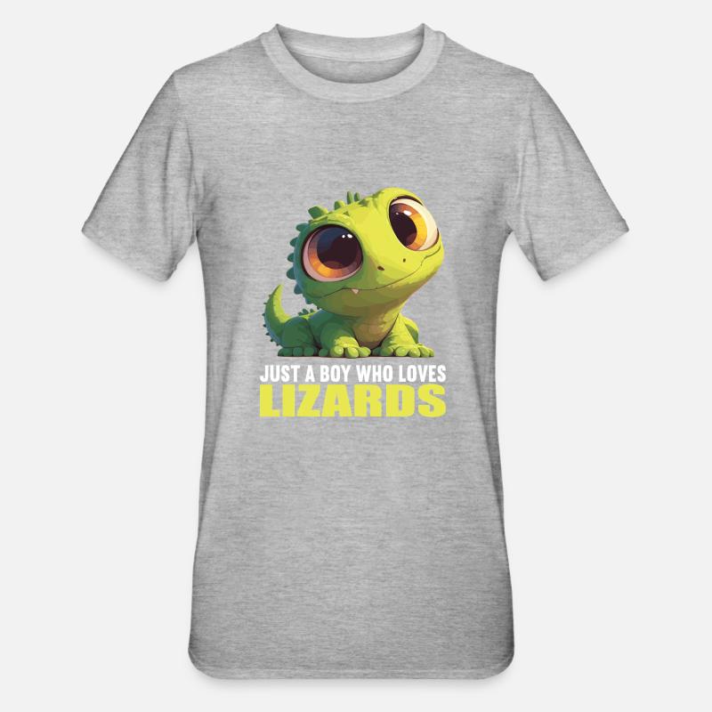 Eidechsen Eidechse - Unisex Polycotton T-Shirt - Grau meliert