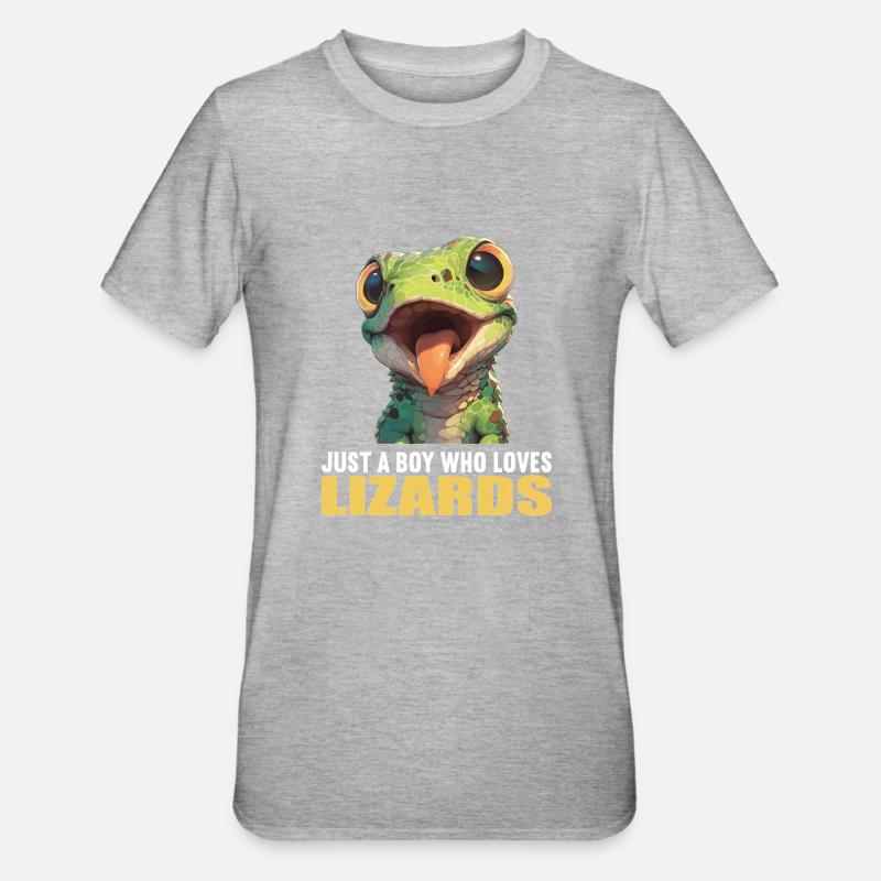 Eidechsen Eidechse - Unisex Polycotton T-Shirt - Grau meliert
