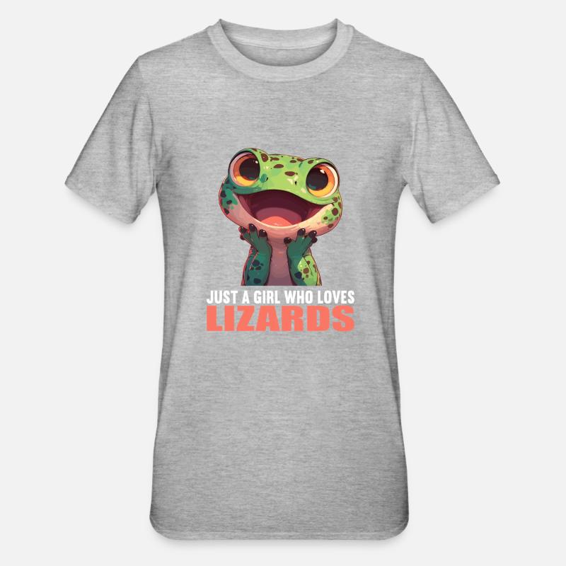 Eidechsen Eidechse - Unisex Polycotton T-Shirt - Grau meliert