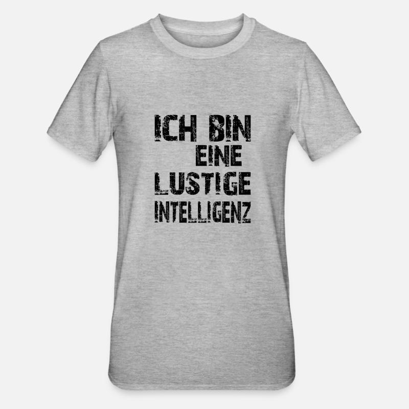 KI Spruch Ich bin eine lustige Intelligenz - Unisex Polycotton T-Shirt - Grau meliert