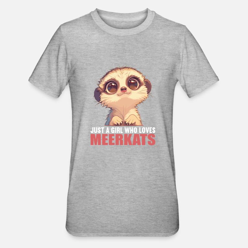 Meerkat Erdmännchen - T-shirt polycoton Unisexe - gris chiné