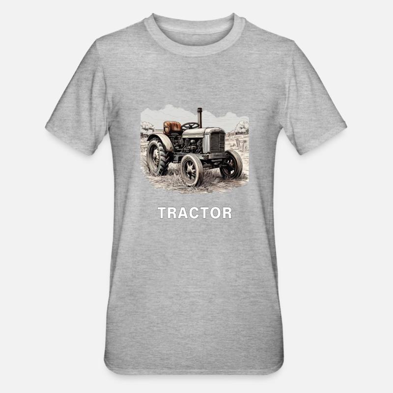 TRAKTOR - Unisex Polycotton T-Shirt - Grau meliert