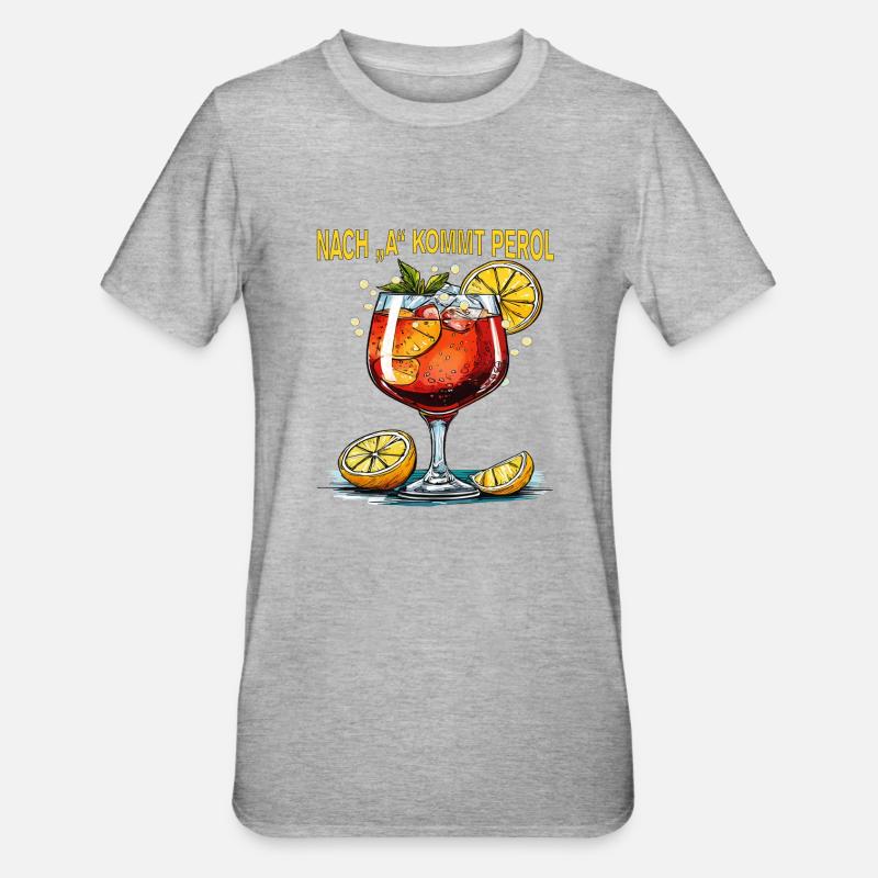DRINK AFTER A COMES PEROL - Unisex Polycotton T-Shirt - heather grey
