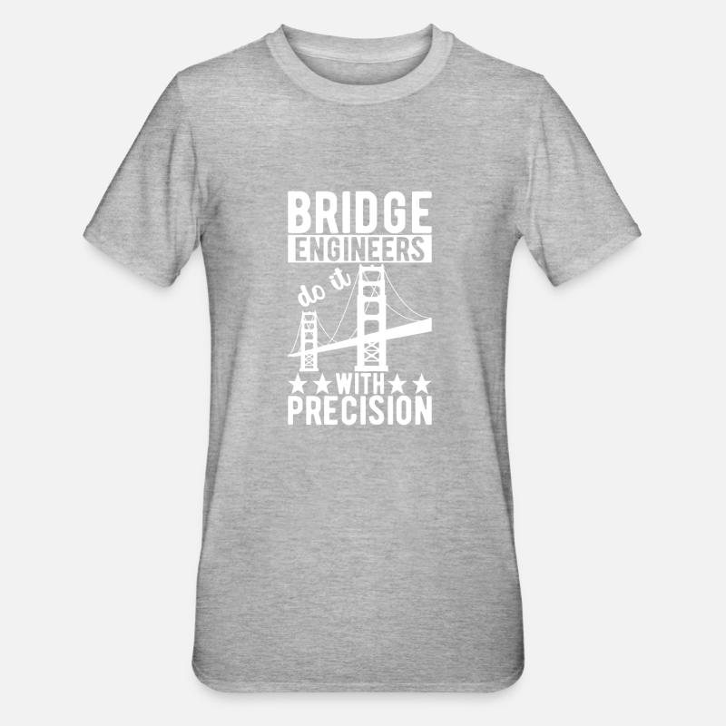 Bridge Engineer Bridge Construction - Unisex Polycotton T-Shirt - heather grey