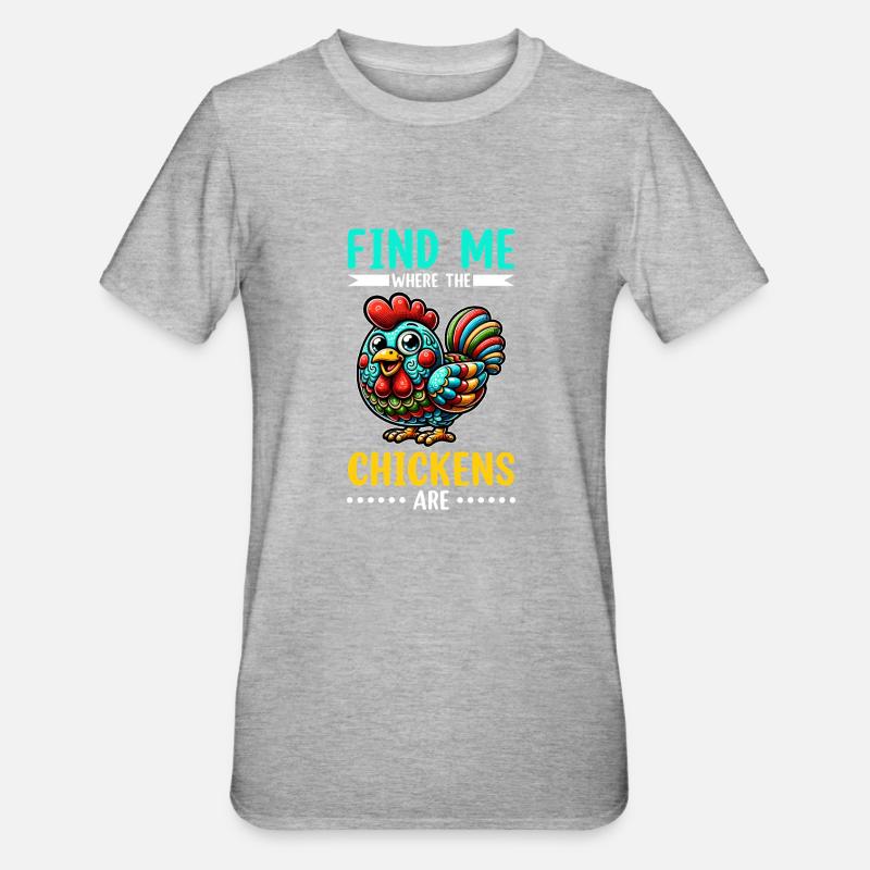 Chicken Chickens - Unisex Polycotton T-Shirt - heather grey