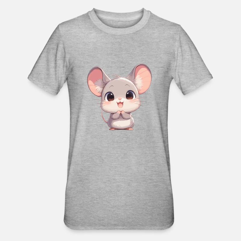 Mäuse Maus - Unisex Polycotton T-Shirt - Grau meliert
