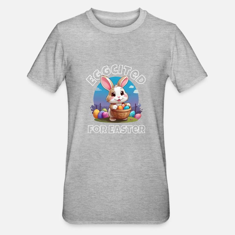 Eggcited for Easter - Unisex Polycotton T-Shirt - heather grey