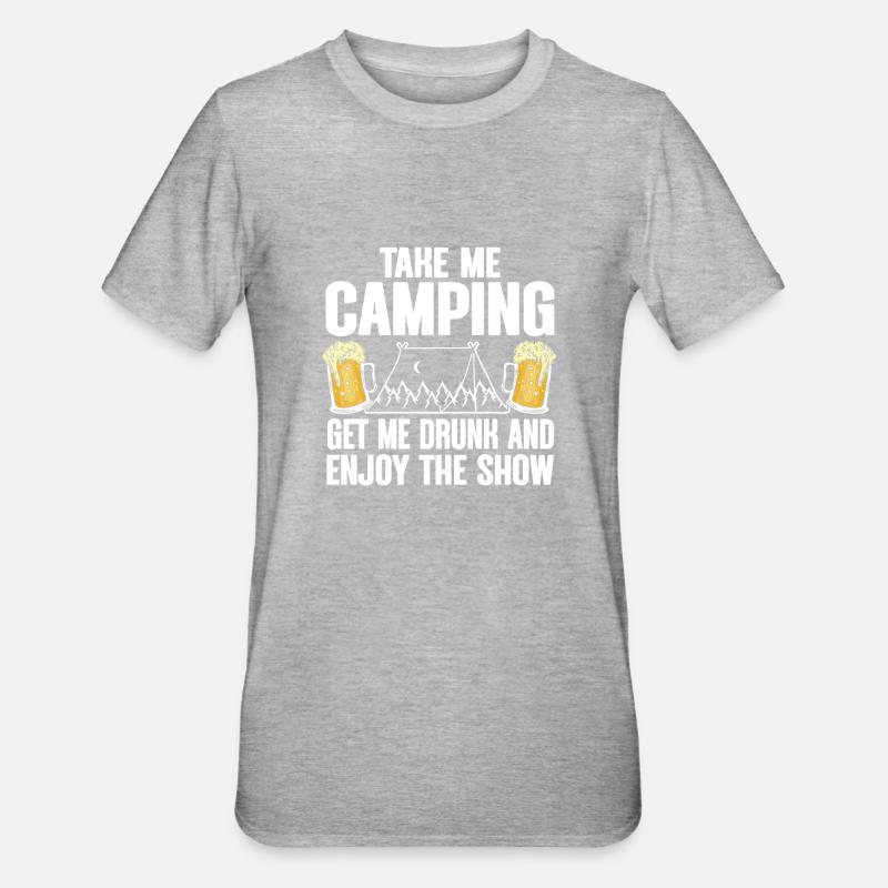 Camping Feu de camp Camper - T-shirt polycoton Unisexe - gris chiné