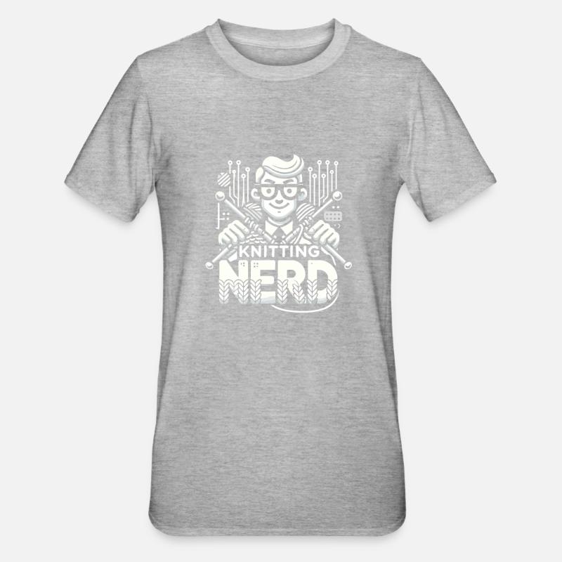 Strick-Nerd - Unisex Polycotton T-Shirt - Grau meliert