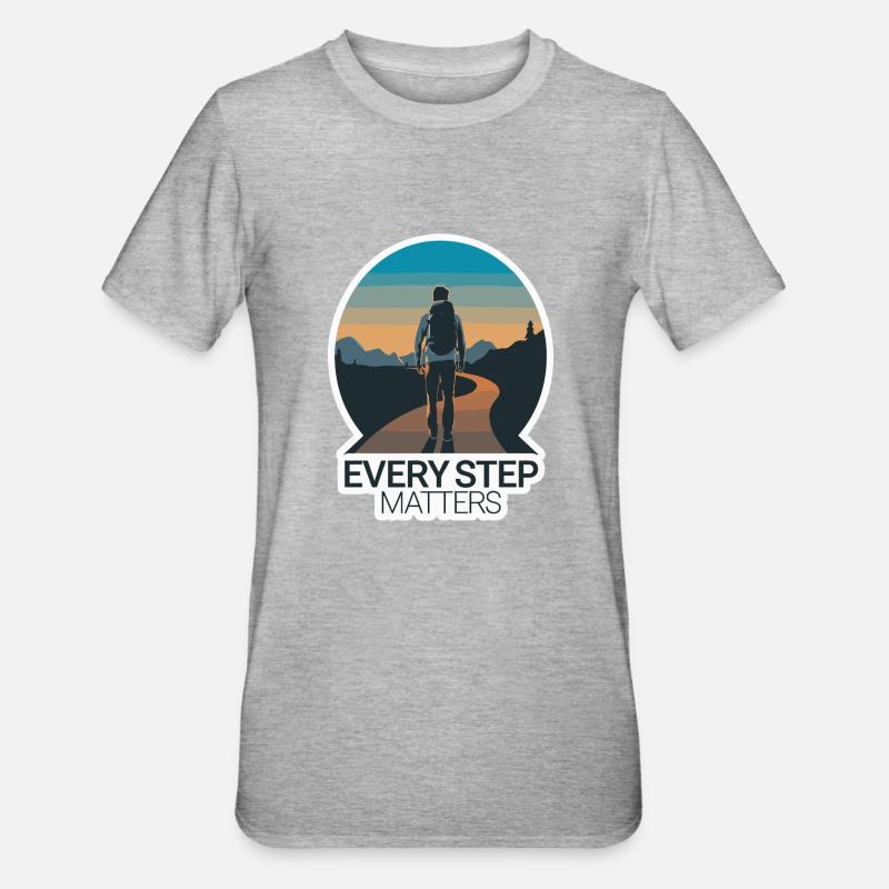 JOURNEY, EVERY STEP MATTERS - Unisex Polycotton T-Shirt - heather grey