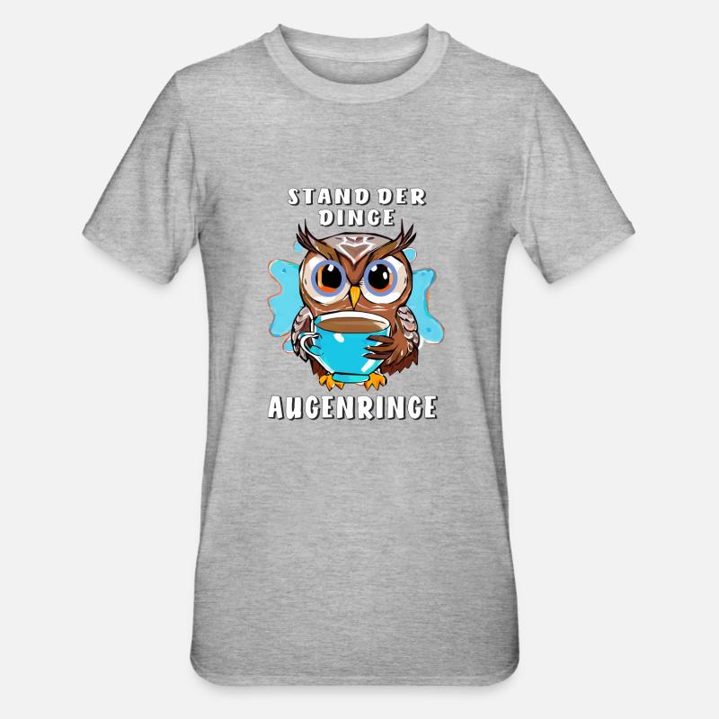 EULE STAND DER DINGE AUGENRINGE - Unisex Polycotton T-Shirt - Grau meliert