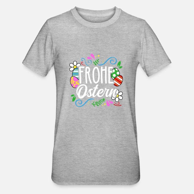 Joyeuses Pâques - T-shirt polycoton Unisexe - gris chiné