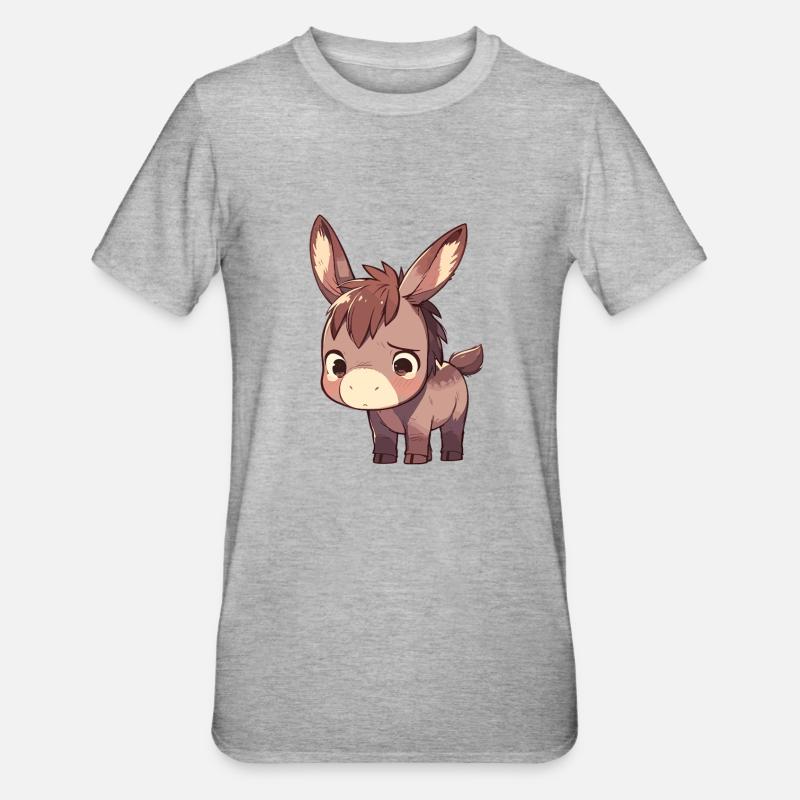 Âne Esel - T-shirt polycoton Unisexe - gris chiné