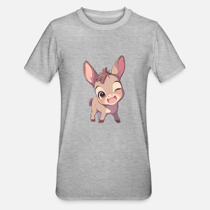 Âne Esel - T-shirt polycoton Unisexe - gris chiné