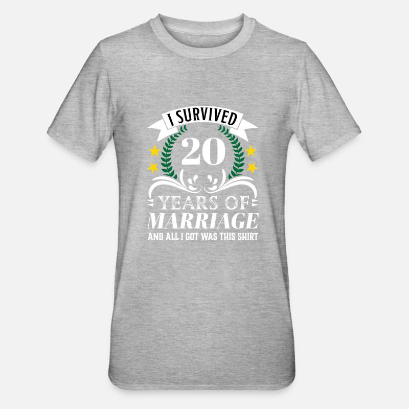 ans de mariage Plan d’art 1 Exemplaire 4 - T-shirt polycoton Unisexe - gris chiné