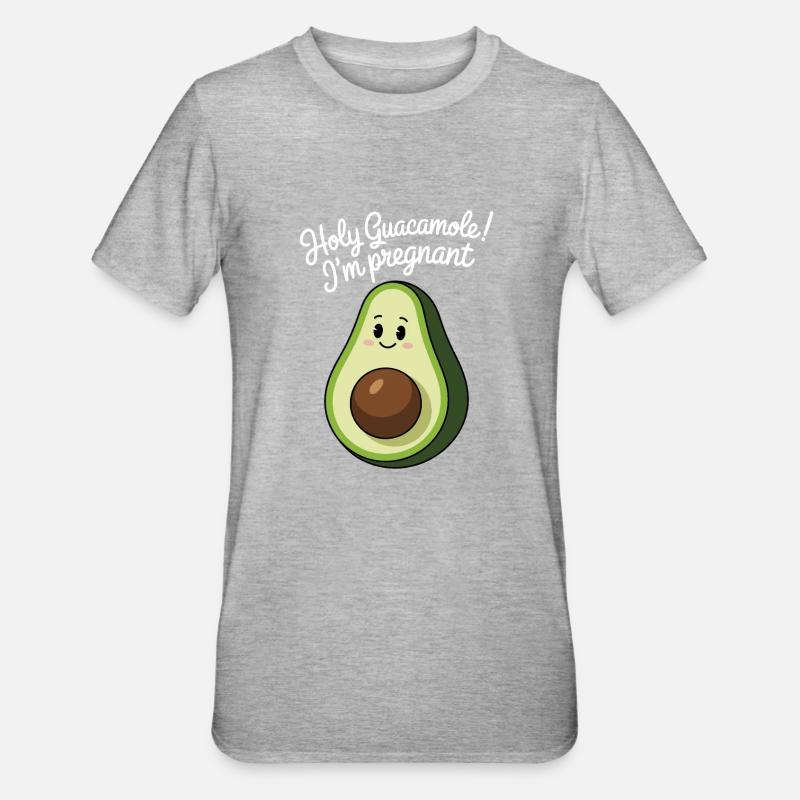 Avocado Mutterschaft - Unisex Polycotton T-Shirt - Grau meliert