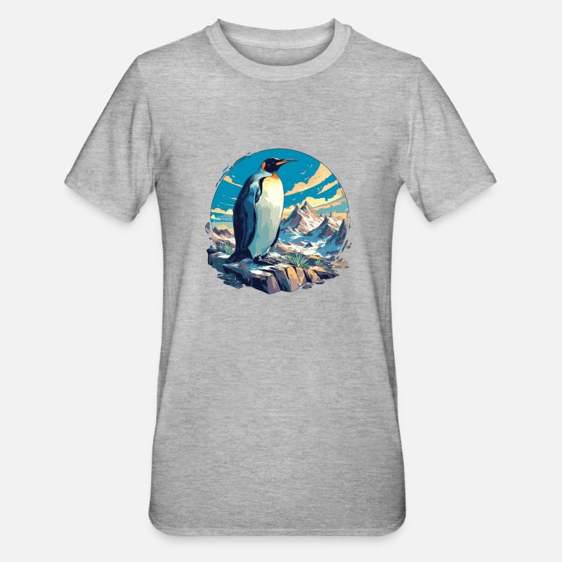 Pinguine Pinguin - Unisex Polycotton T-Shirt - Grau meliert