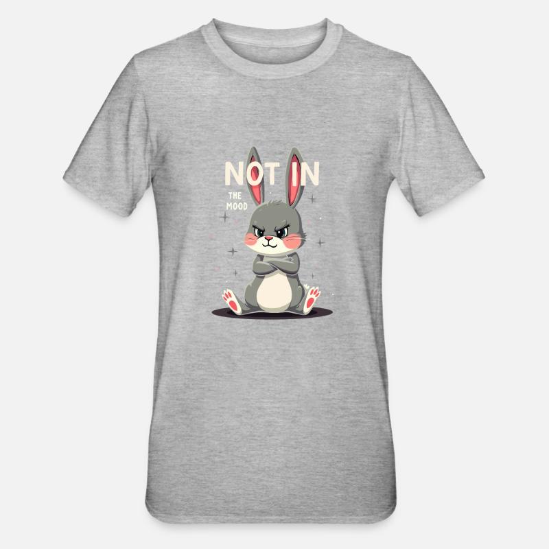 Lapin Conception d’animaux sarcastiques - T-shirt polycoton Unisexe - gris chiné