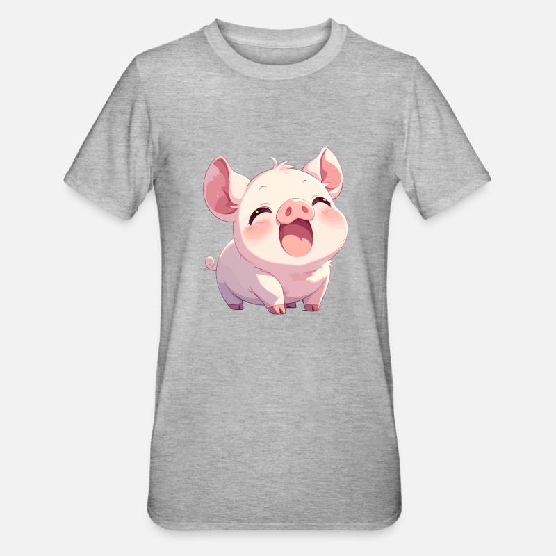 Cochon Cochon - T-shirt polycoton Unisexe - gris chiné