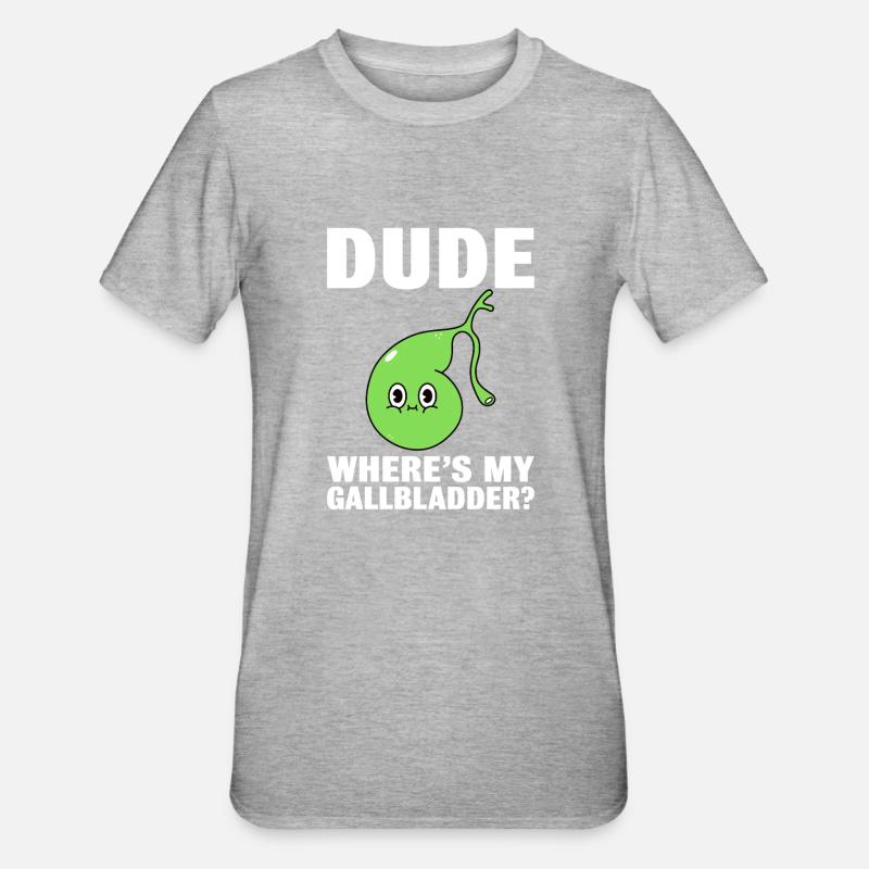 Funny Gallbladder Removal Cholecystectomy - Unisex Polycotton T-Shirt - heather grey