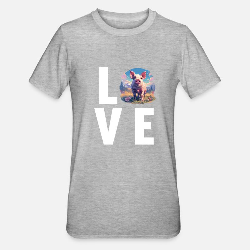 Cochon Cochon - T-shirt polycoton Unisexe - gris chiné