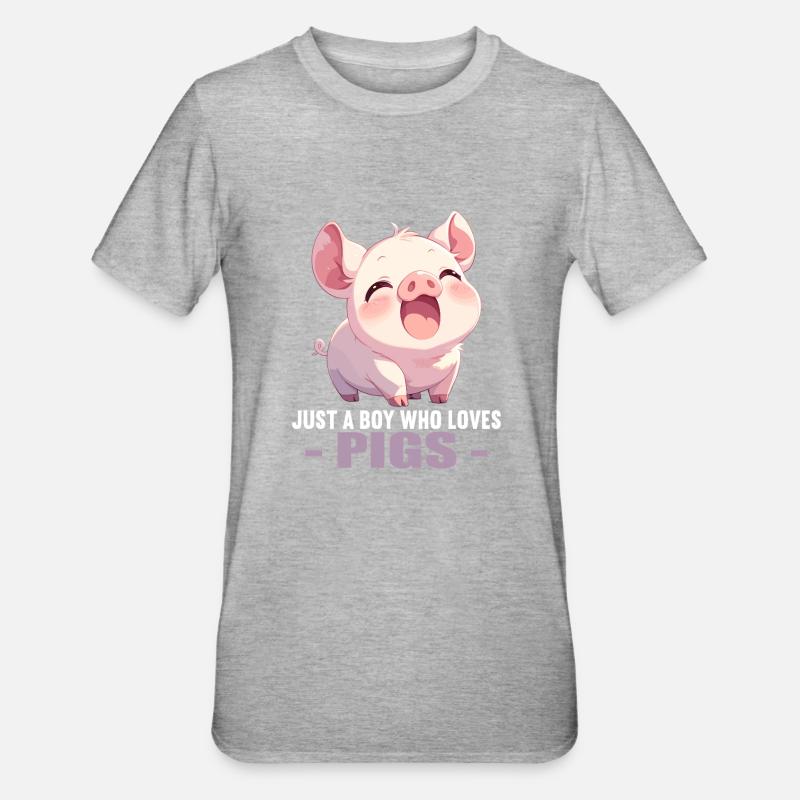 Cochon Cochon - T-shirt polycoton Unisexe - gris chiné
