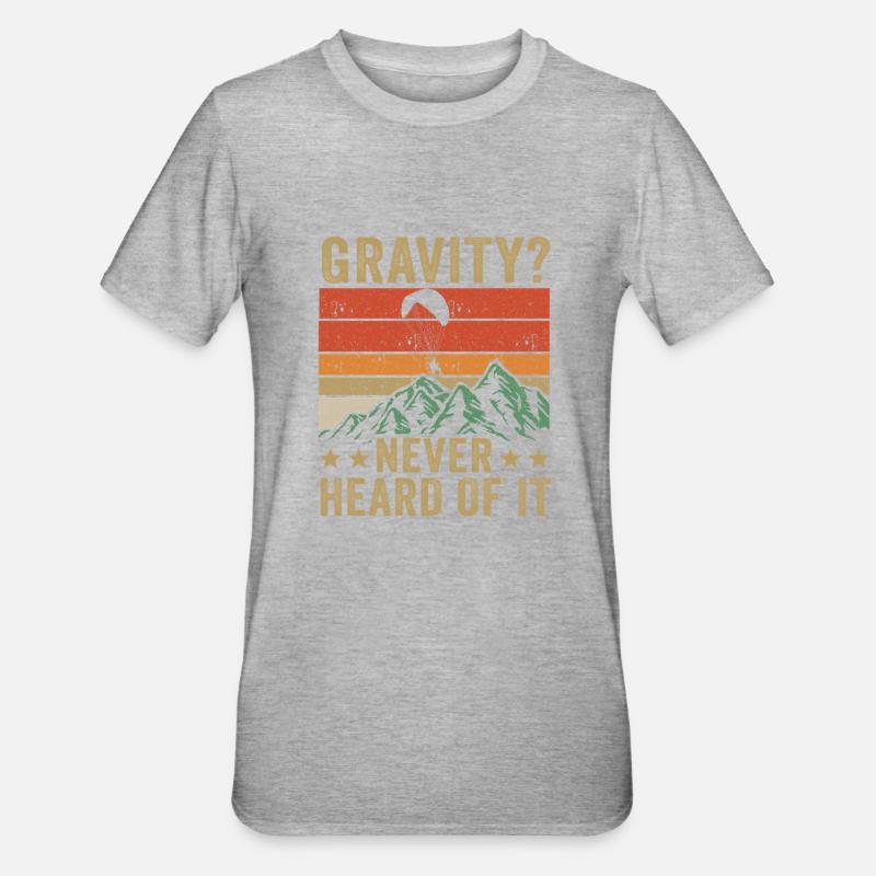 Hilarious Paramotor Gravity Meme - Unisex Polycotton T-Shirt - heather grey