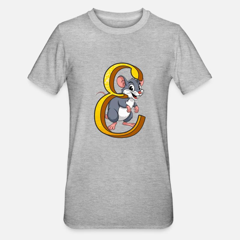 LETTER E - Unisex Polycotton T-Shirt - heather grey