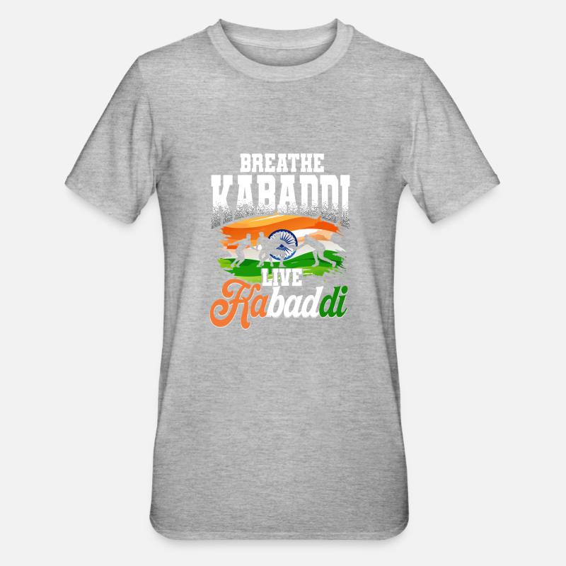 Kabaddi Inde Lutte - T-shirt polycoton Unisexe - gris chiné