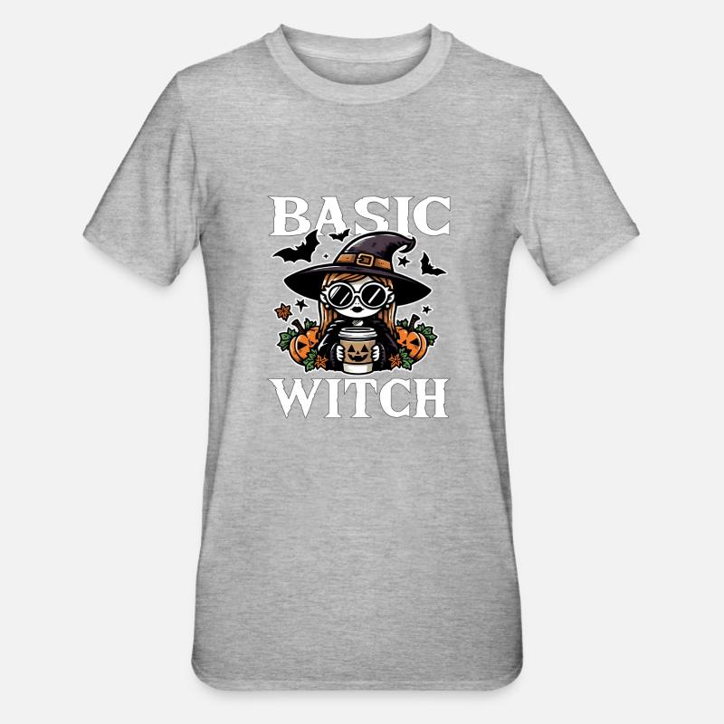 BASIC WITCH - CADEAU D’HALLOWEEN - T-shirt polycoton Unisexe - gris chiné