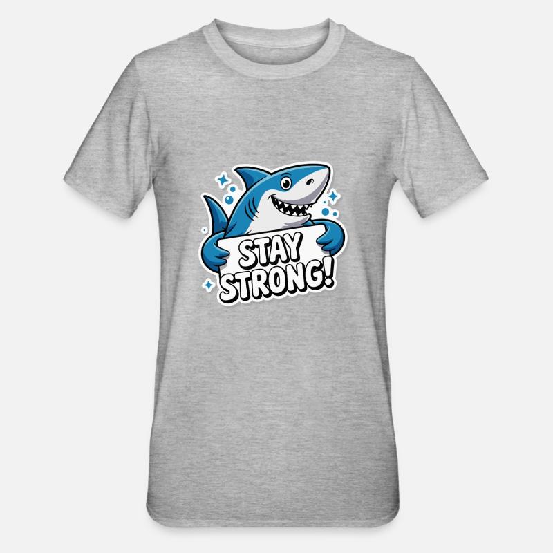 REQUIN, RESTE FORT - T-shirt polycoton Unisexe - gris chiné