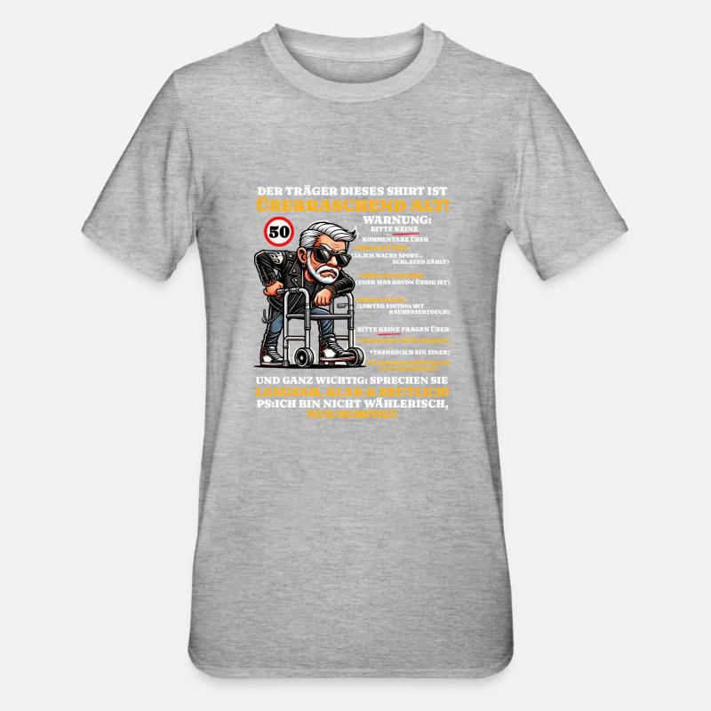 Bursdag 50 år Overraskende gamle menn - Unisex Polycotton T-skjorte - gråmelert