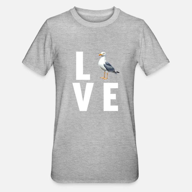 Möwen Möwe - Unisex Polycotton T-Shirt - Grau meliert