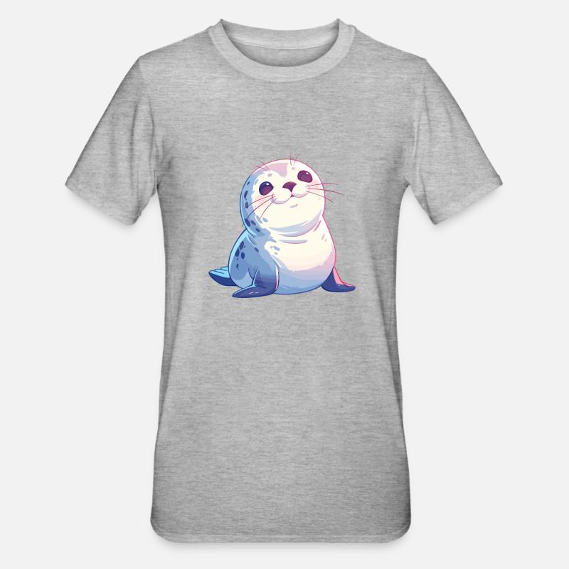 Robben Robbe - Unisex Polycotton T-Shirt - Grau meliert