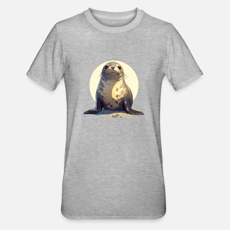 Robben Robbe - Unisex Polycotton T-Shirt - Grau meliert