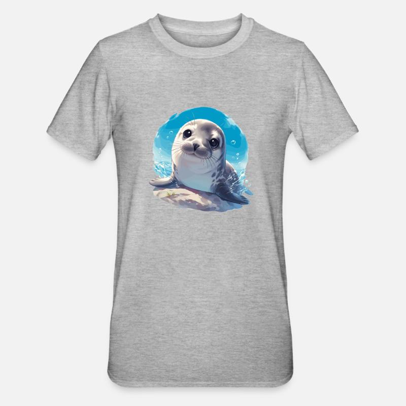 Joints, Phoque - T-shirt polycoton Unisexe - gris chiné