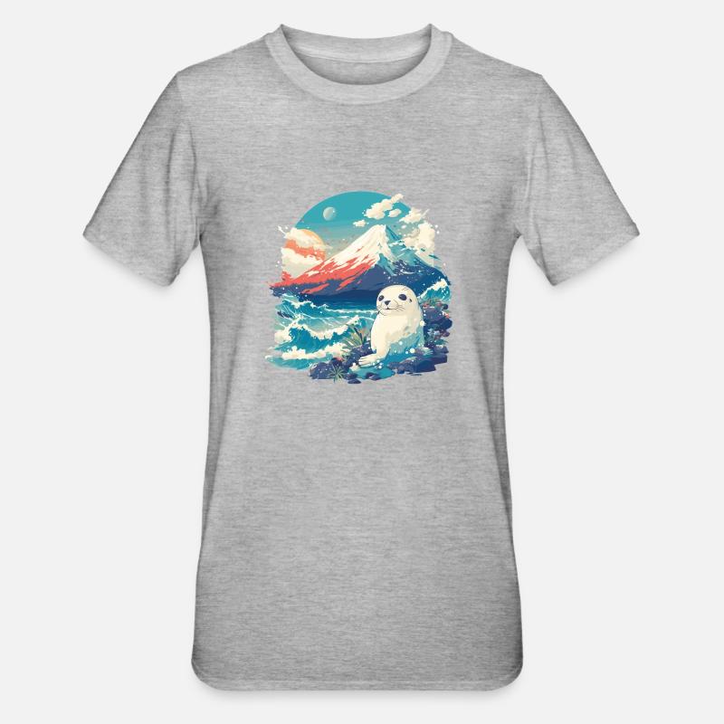 Robben Robbe - Unisex Polycotton T-Shirt - Grau meliert