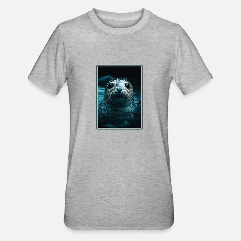 Robben Robbe - Unisex Polycotton T-Shirt - Grau meliert