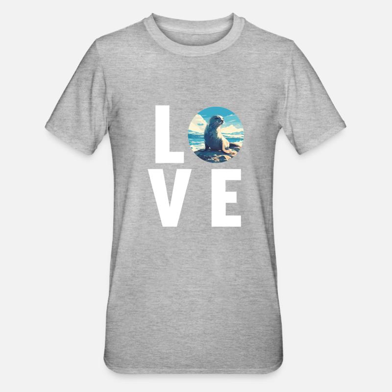 Joints, Phoque - T-shirt polycoton Unisexe - gris chiné