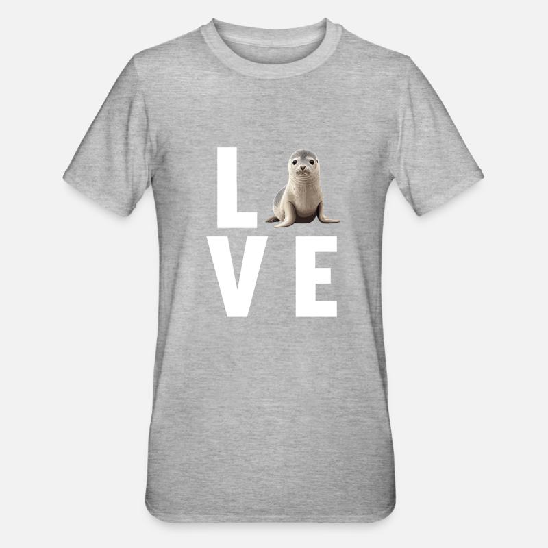 Robben Robbe - Unisex Polycotton T-Shirt - Grau meliert