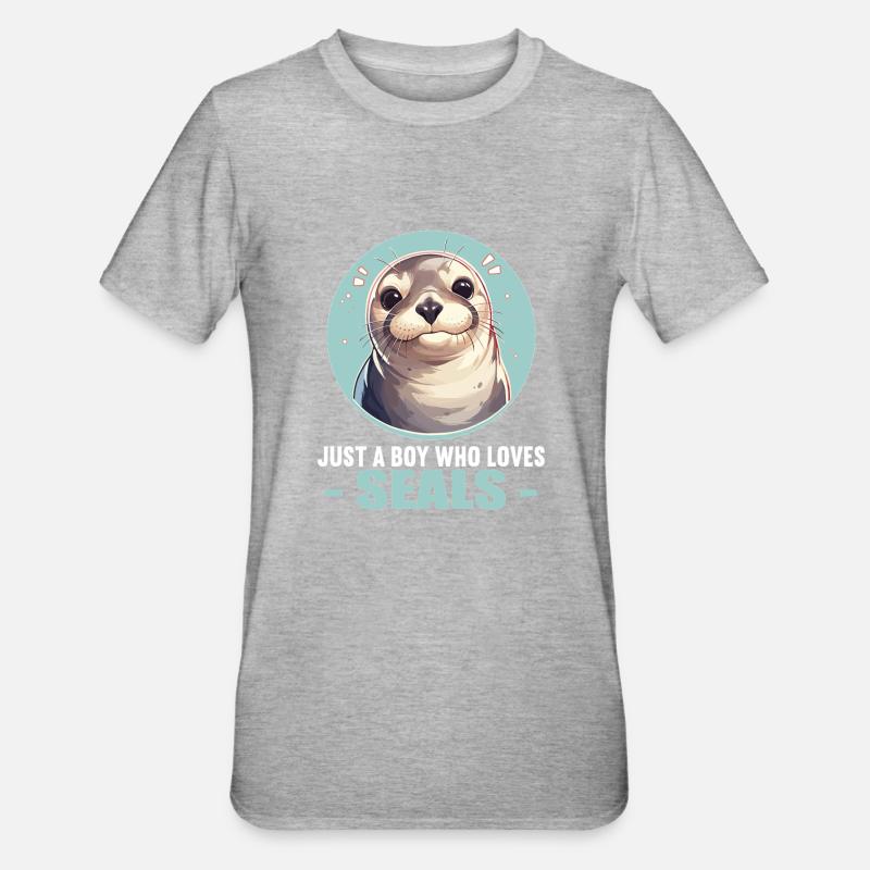 Robben Robbe - Unisex Polycotton T-Shirt - Grau meliert