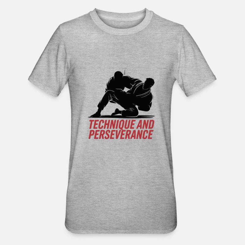 TECHNIK UND AUSDAUER - Unisex Polycotton T-Shirt - Grau meliert