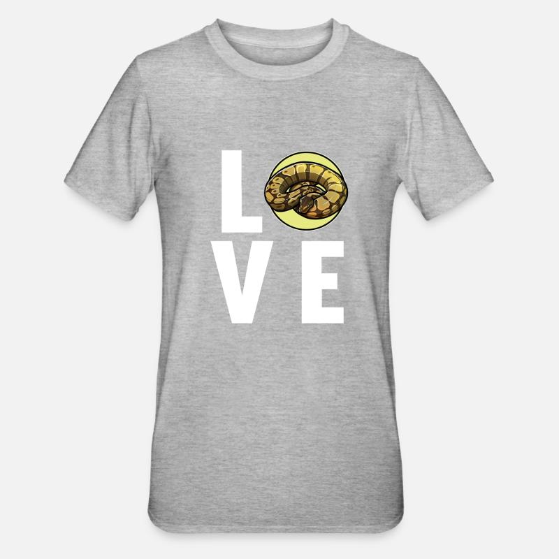 Ball Python Königspythons Königspython - Unisex Polycotton T-Shirt - Grau meliert