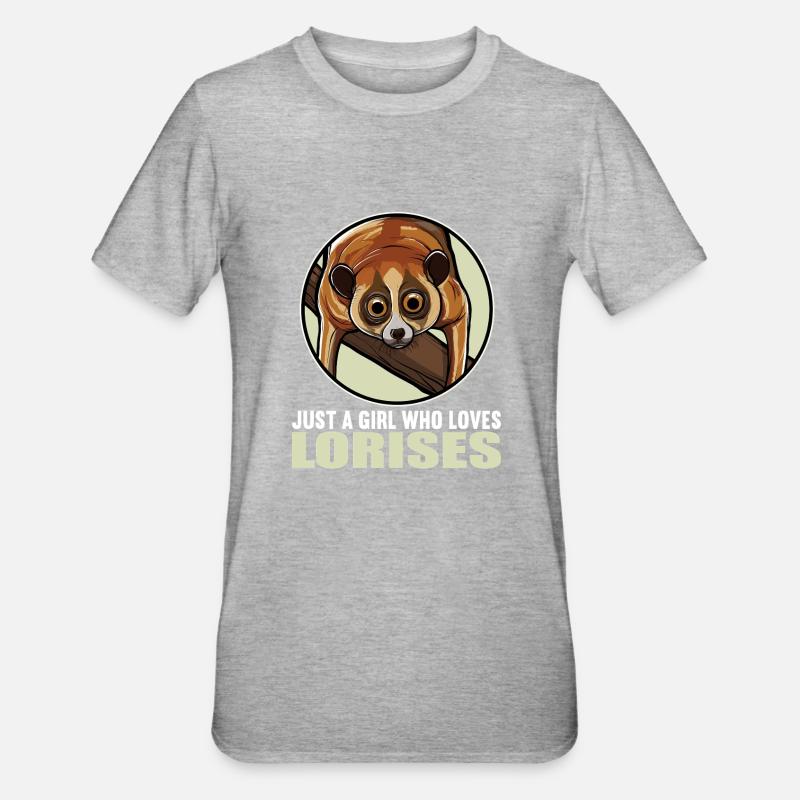 Plumploris Loris - Unisex Polycotton T-Shirt - Grau meliert
