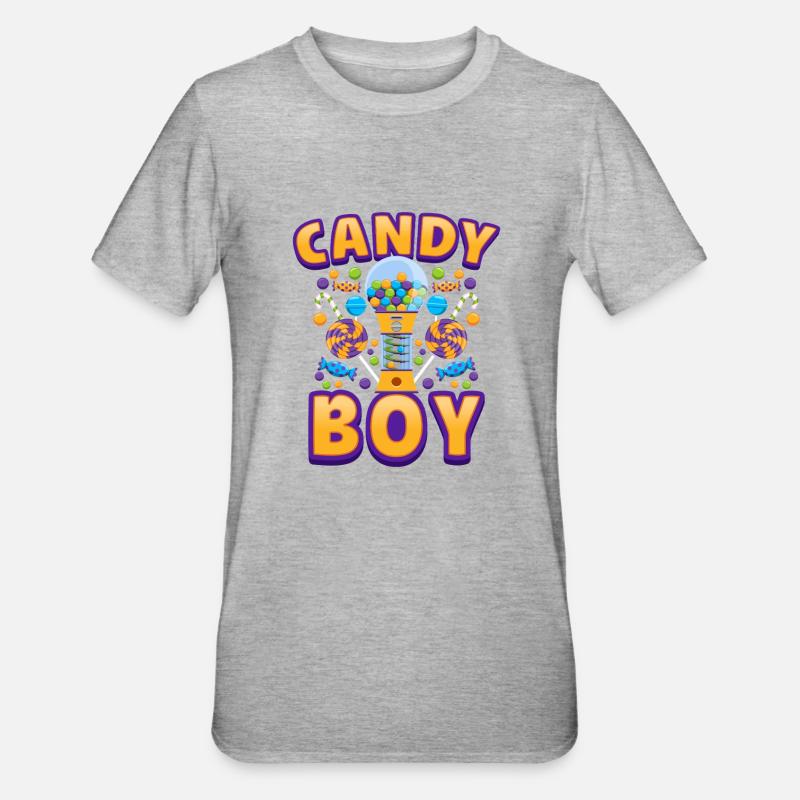 Candy Boy Candy Lollipops - Unisex Polycotton T-Shirt - heather grey