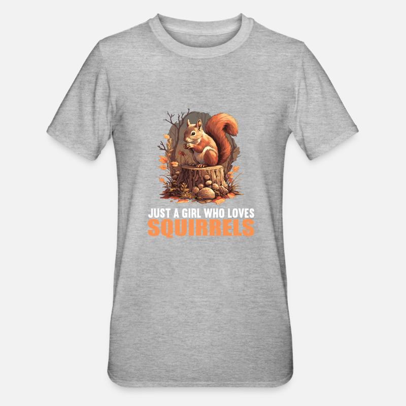 Eichhörnchen - Unisex Polycotton T-Shirt - Grau meliert