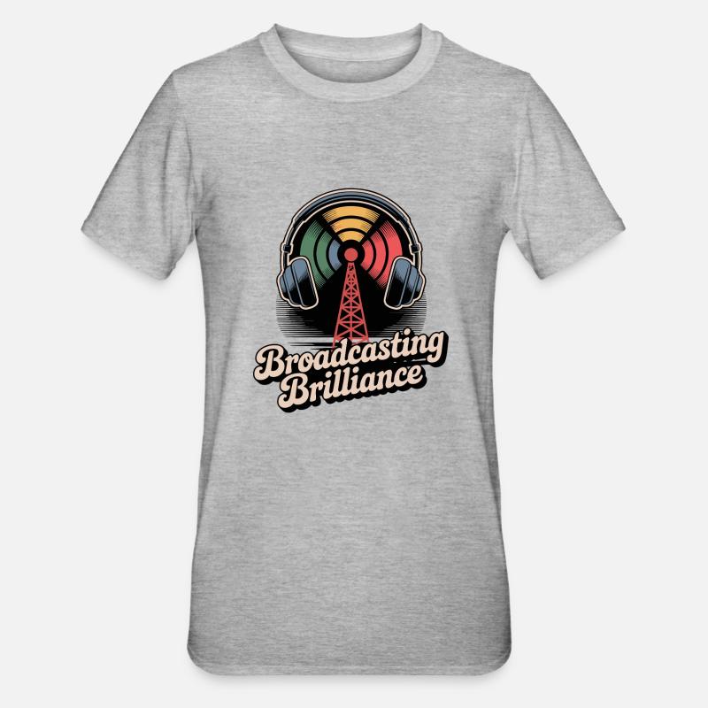 Brillance de diffusion Design rétro - T-shirt polycoton Unisexe - gris chiné