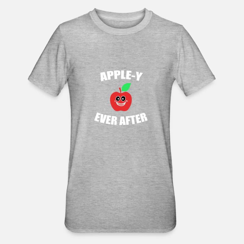 Apfel - Unisex Polycotton T-Shirt - Grau meliert