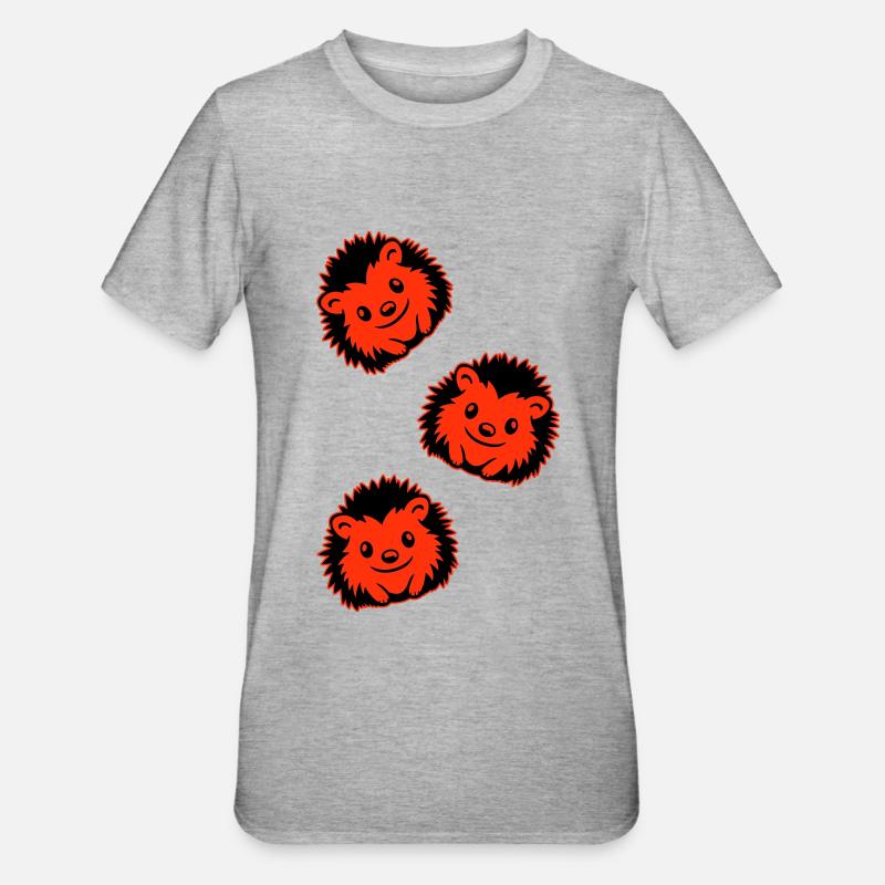 Igel Comic Niedlich - Unisex Polycotton T-Shirt - Grau meliert